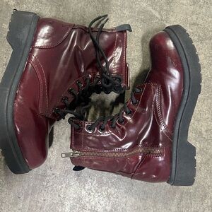 Mossimo Women’s Burgundy Combat Boots